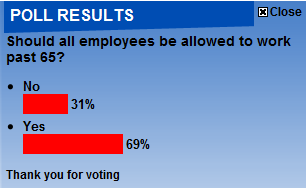 Daily mail poll results 8-8-2010 regarding scrapping the retirement age in the UK from 2011