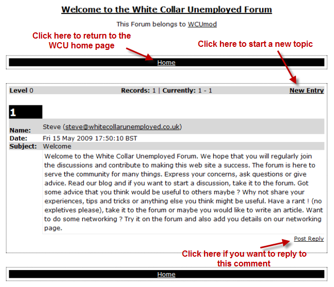 White Collar Unemployed forum page picture and instructions
